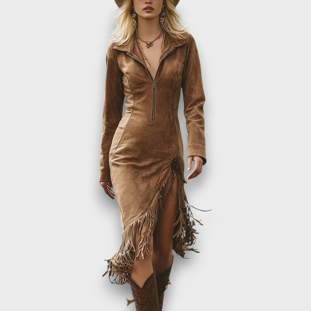 Malvera – Midi Dress in Western Style