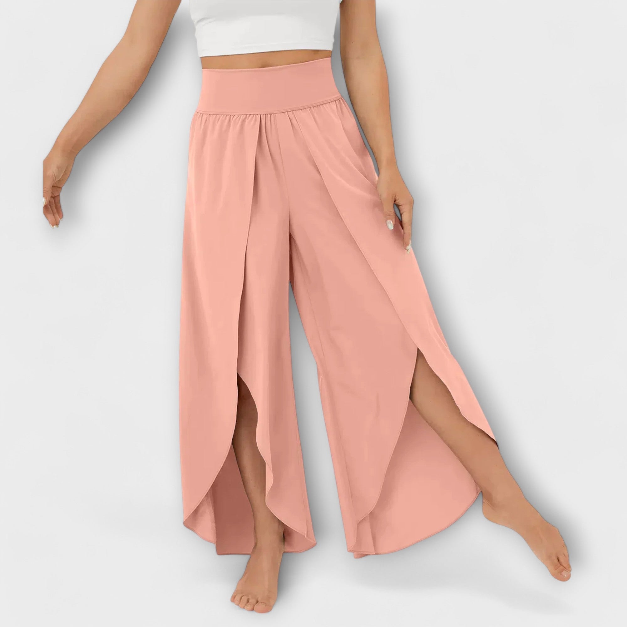 Leyranna – Flowing Summer Pants with Feminine Leg Slit