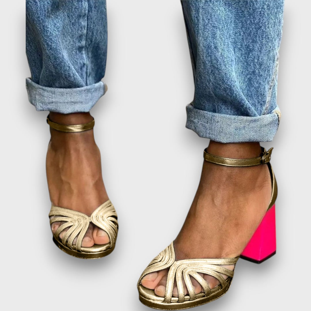 Milviana – Classic Sandals with Ankle Strap and Open Toes