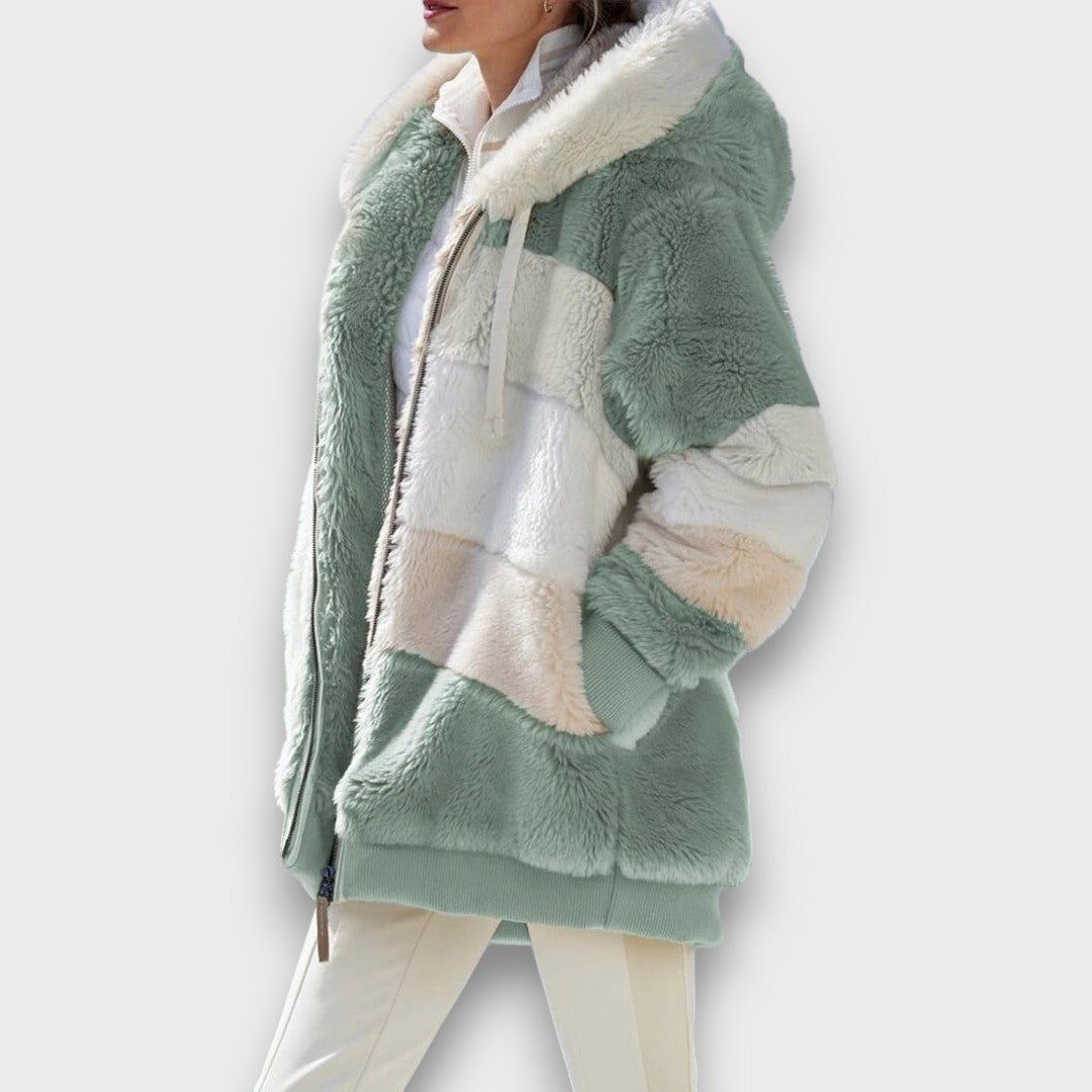 Coralie – Luxe Colorblock Winter Coat