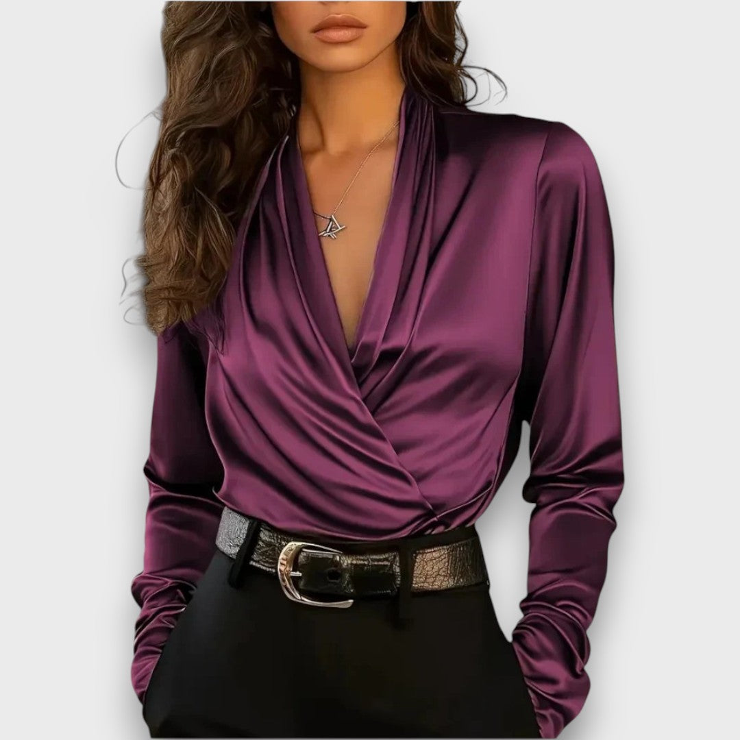 Rosalynn – Satin Wrap Top