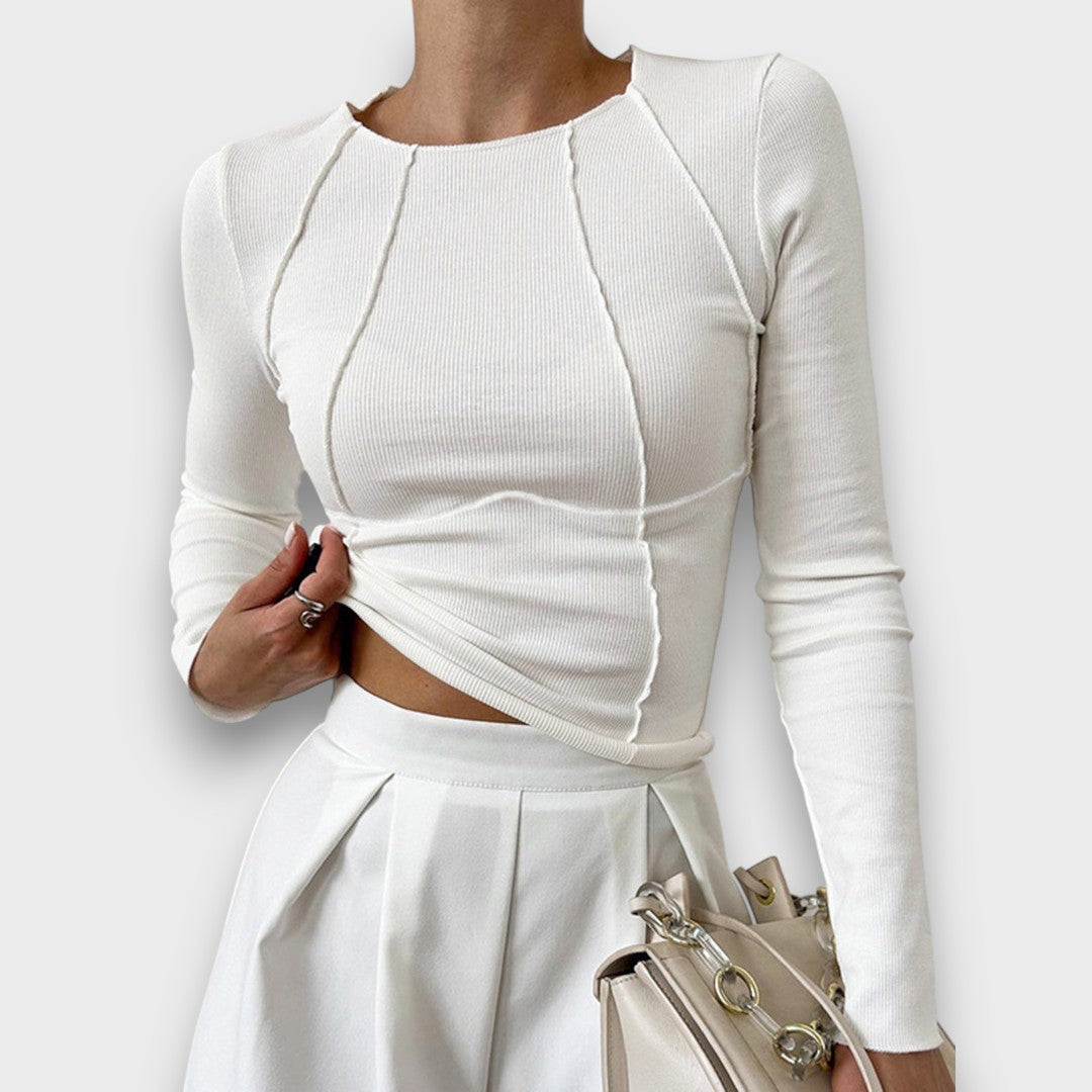 Clara – Ribbed Slim-Fit Long Sleeve Top