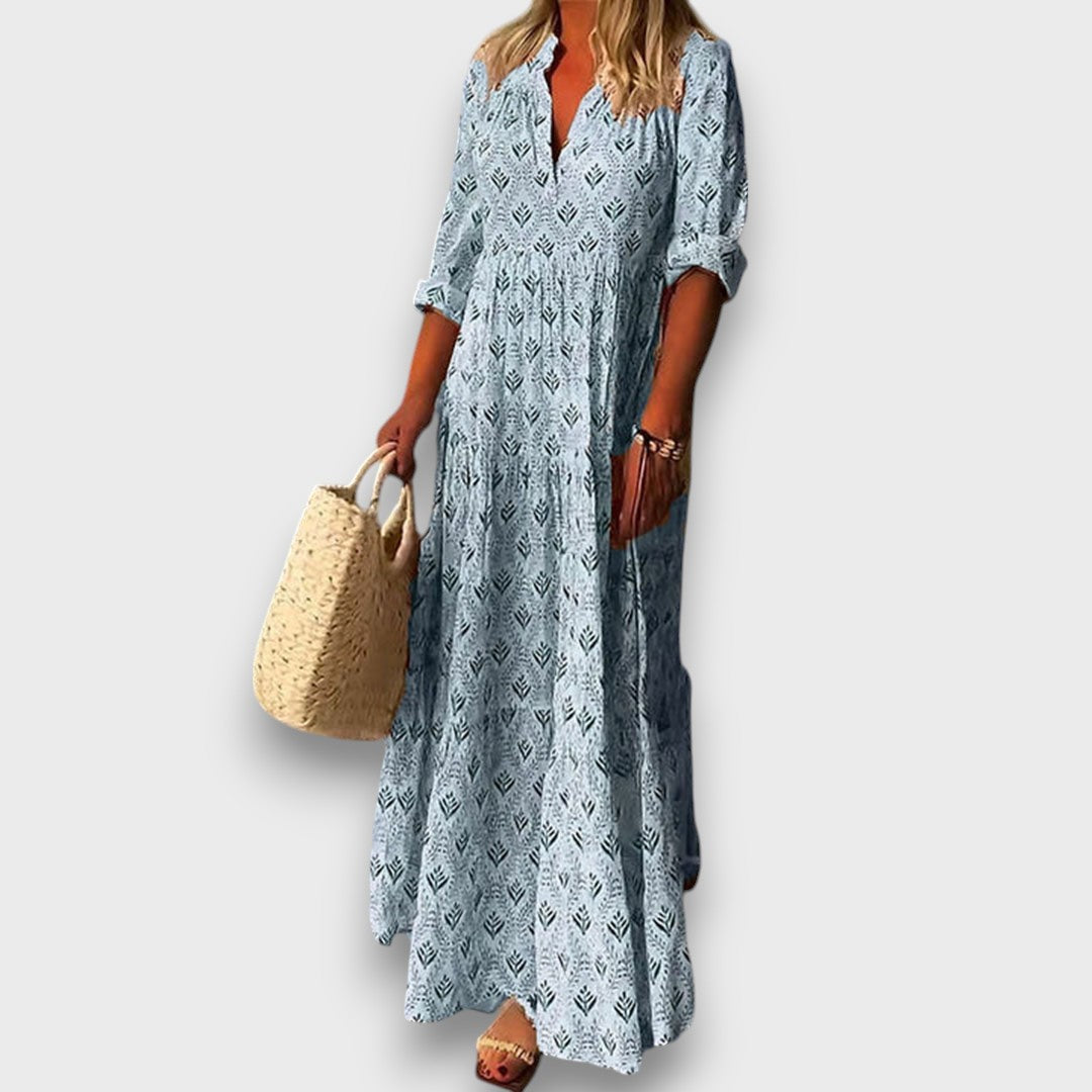 Seriva – Flowing Maxi Dress with Fine Ethno Flair
