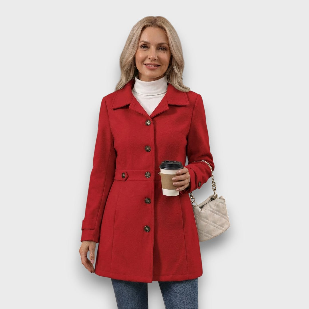 Elle – Tailored Wool-Blend Button Coat