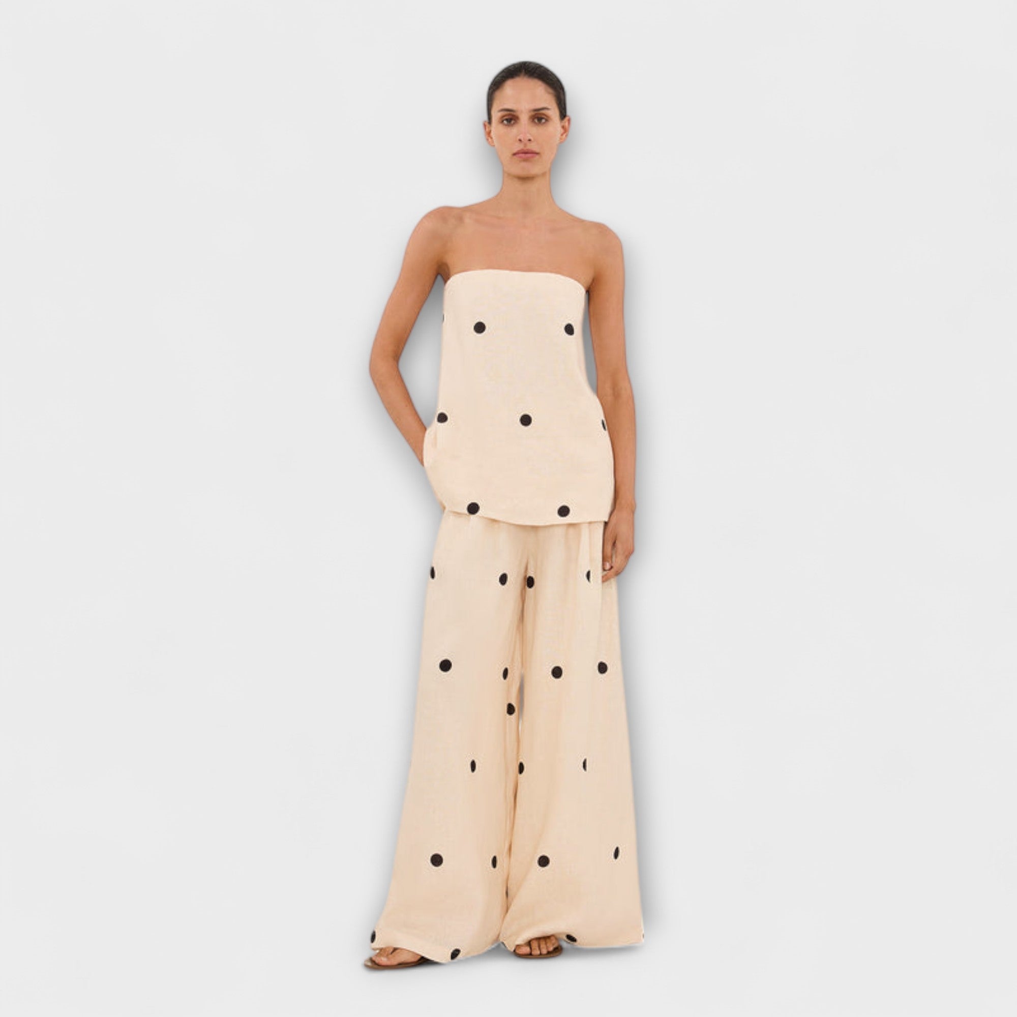 Milana – Polka Dot Set with Off-the-Shoulder Top