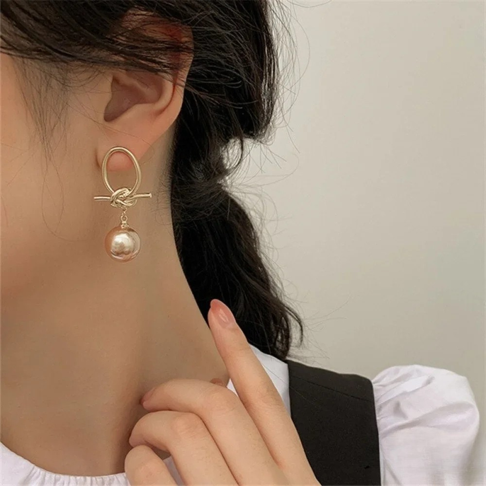 Golden Pearl Hoops