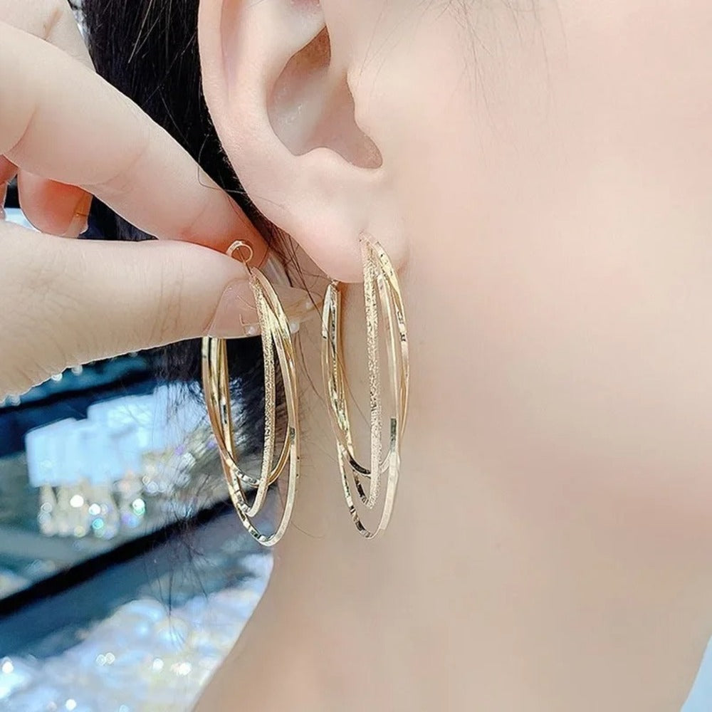 Avalane – Textured Gold Hoop Earrings