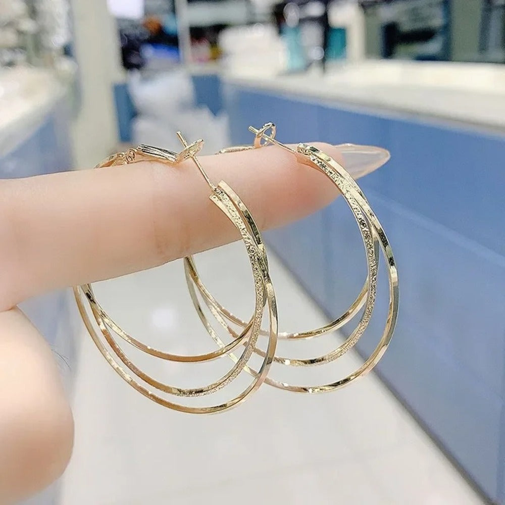 Avalane – Textured Gold Hoop Earrings