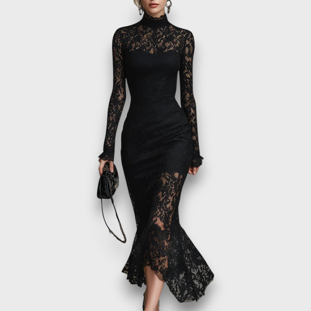 Nyxelle – Lace Fishtail Evening Dress