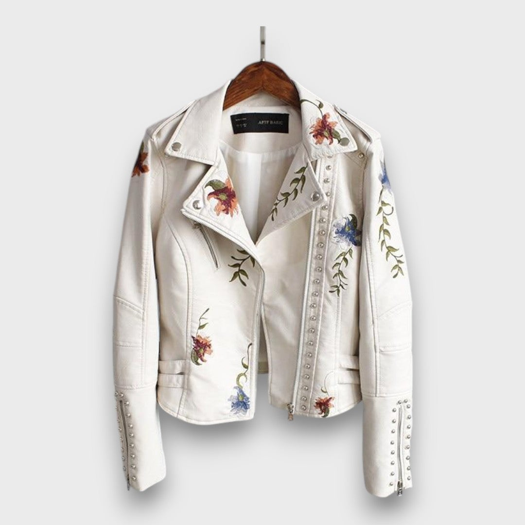 Callina – Embroidered Leather Jacket