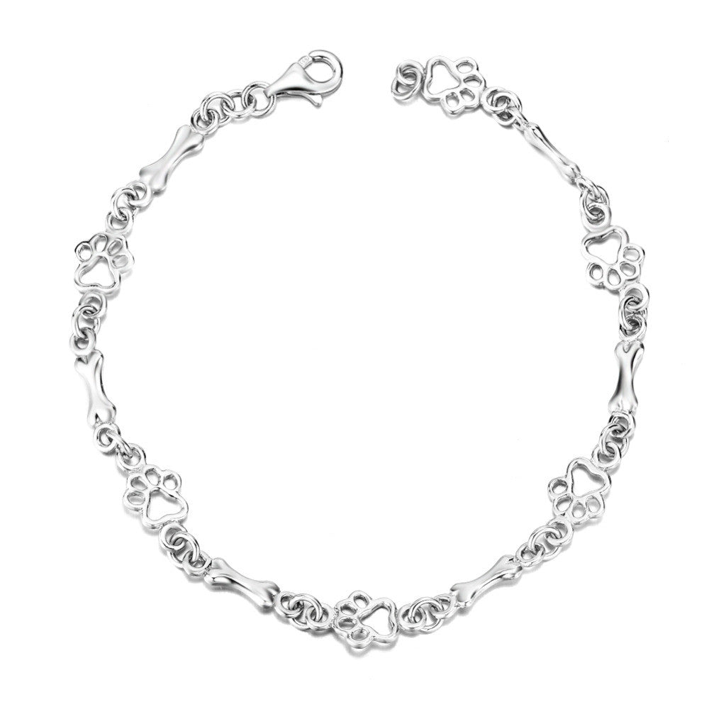 Solana – Paw and Bone Chain Bracelet with Quiet Charm
