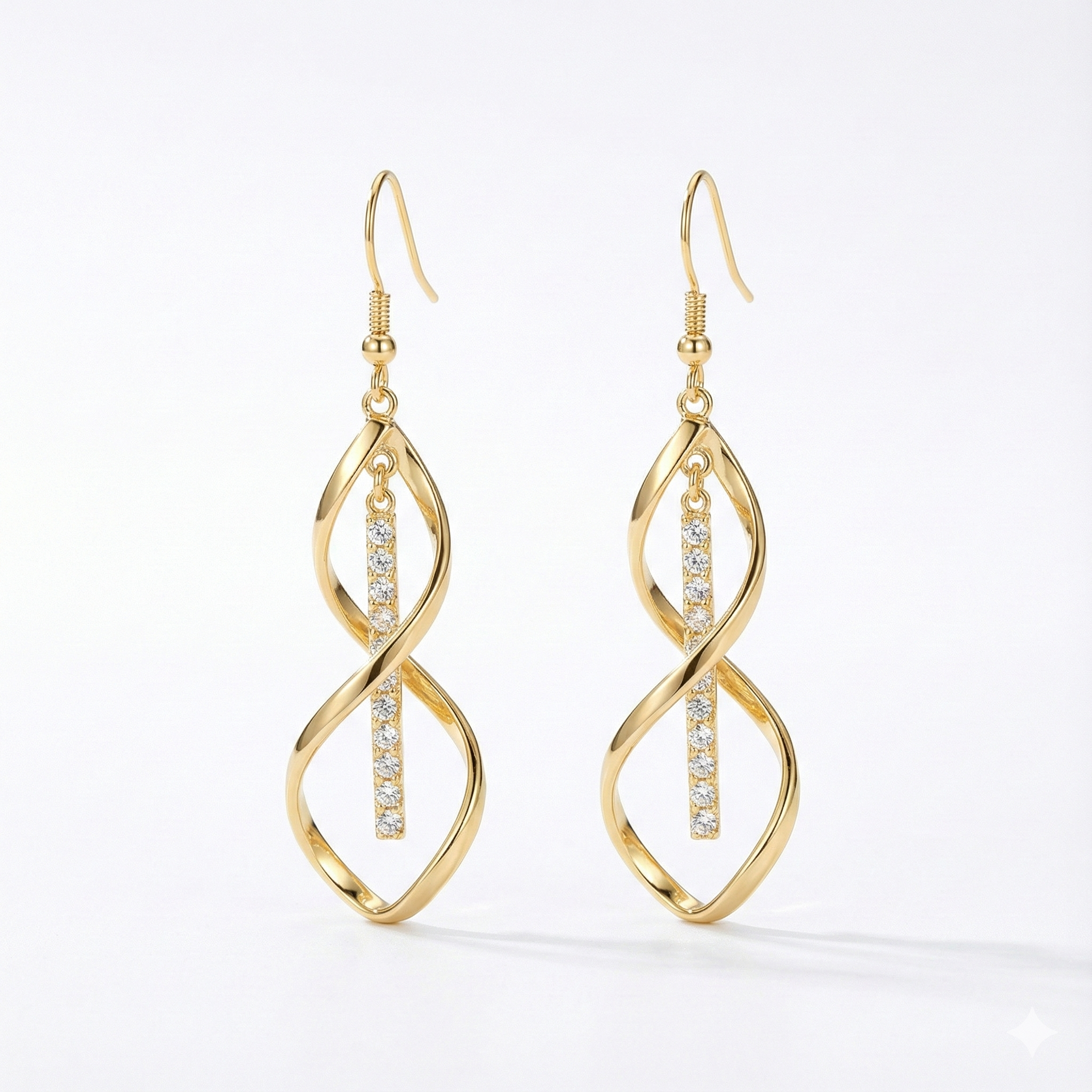 Janine – Twisted Crystal Drop Earrings