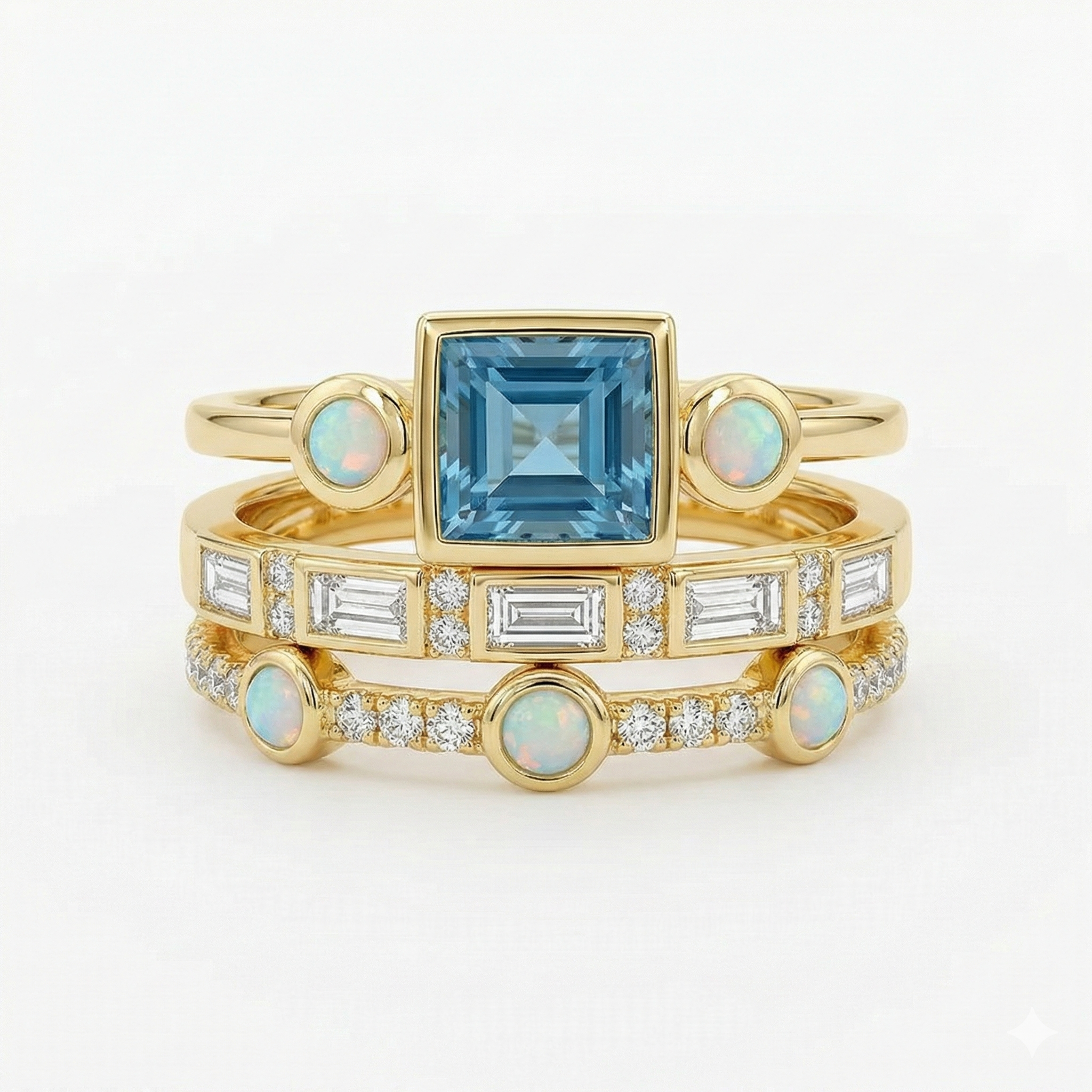 Linary – Stacked Blue Stone Ring