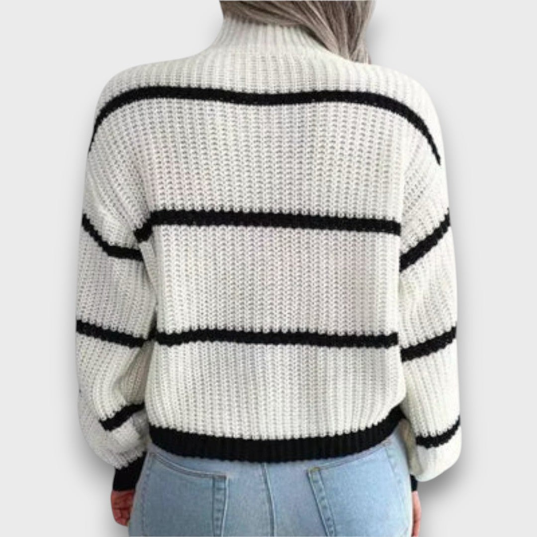 Amelithra – Turtleneck Sweater with Stripes