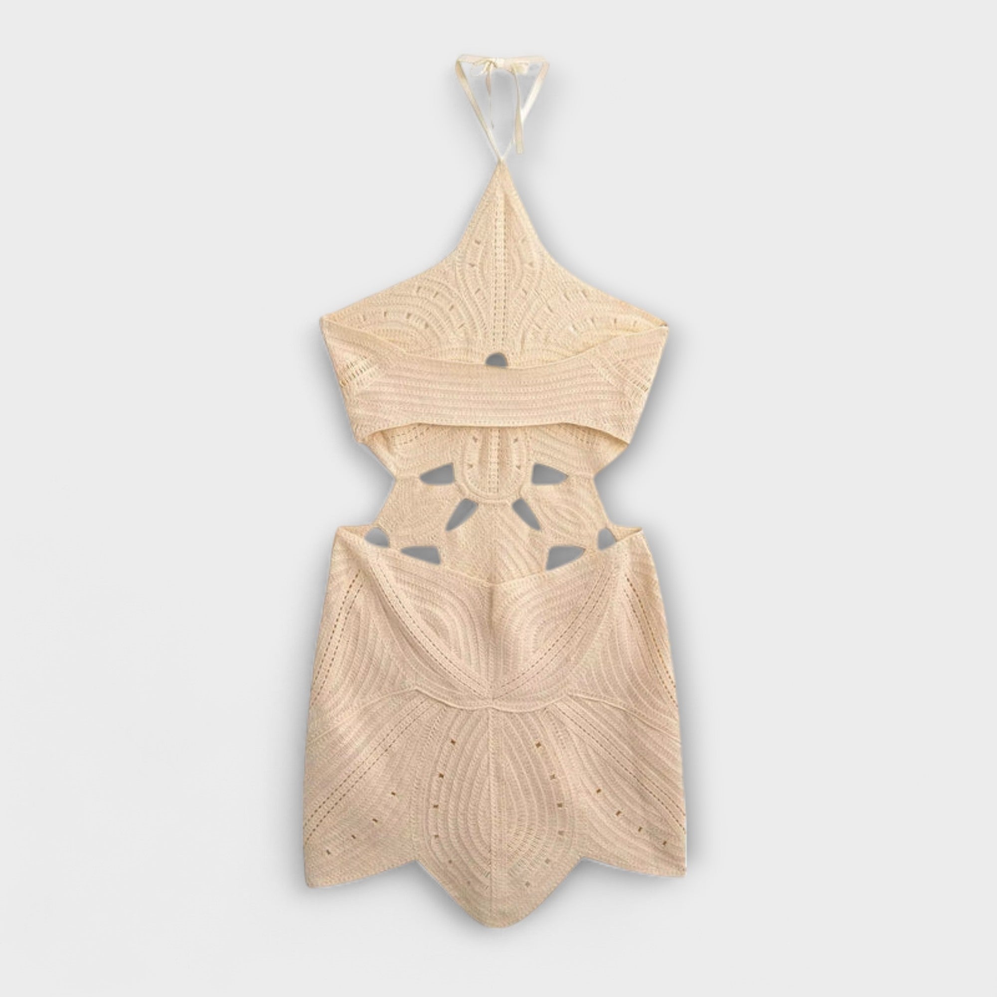 Ranyra – Crochet Dress with Cut-Out Design and Sculptural Effect