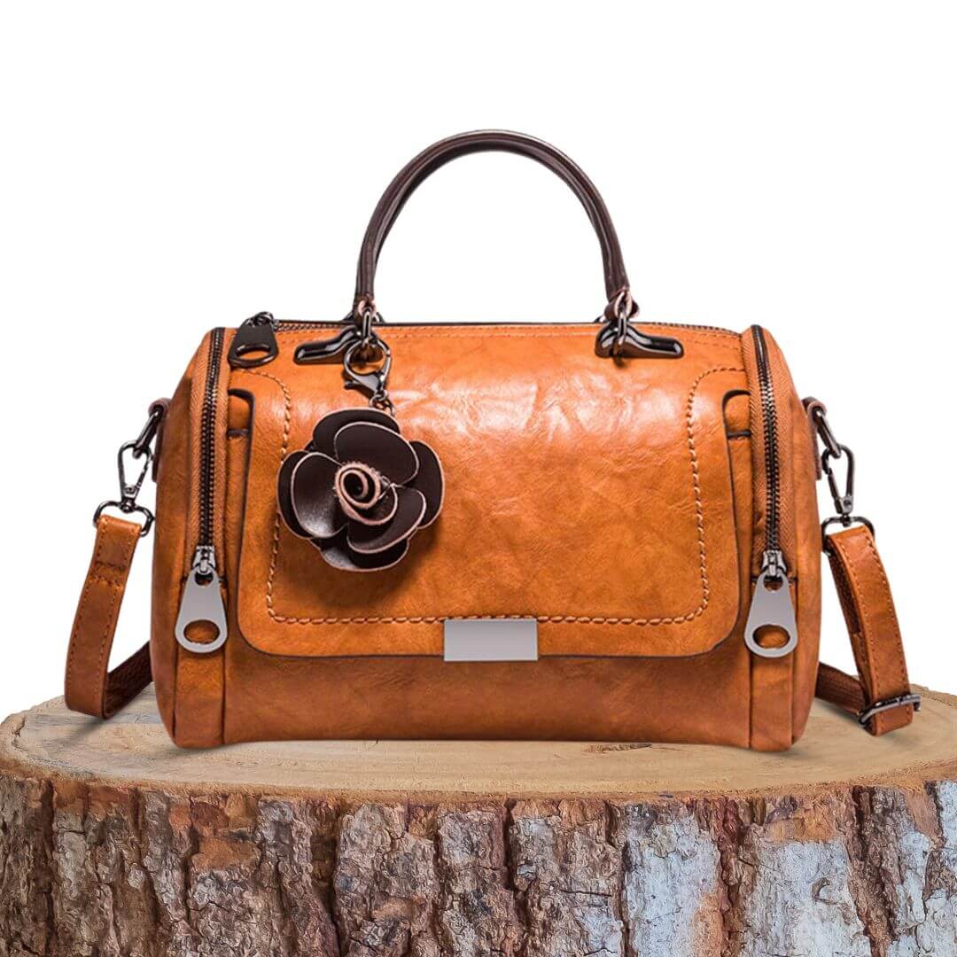 Barbara | Polished Barrel Satchel Handbag