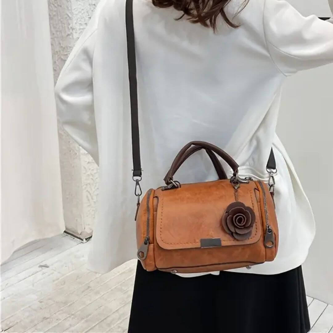 Barbara | Polished Barrel Satchel Handbag