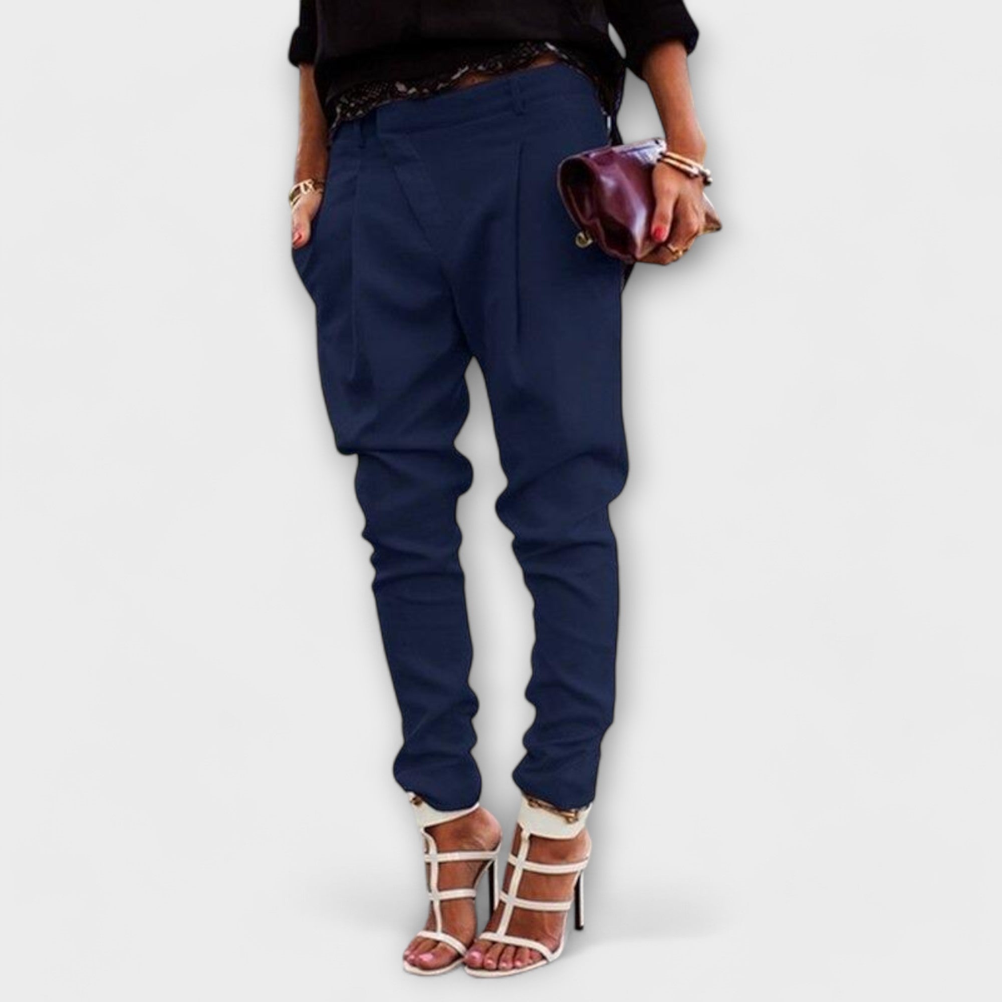 Aravelle – High-Waist Pants with Pleats
