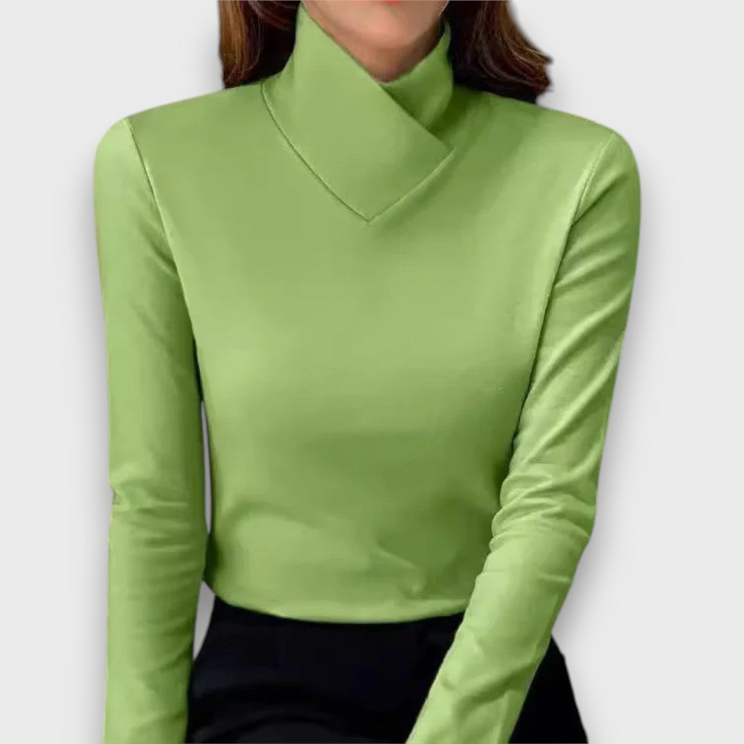 Avrisse – Top with Stand-up Collar
