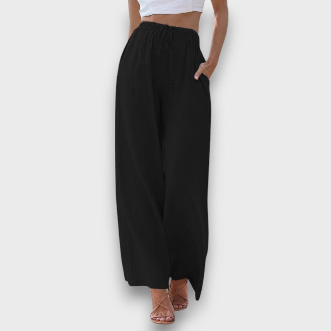 Elvaya – Airy Pants with Drawstring and Wide Leg