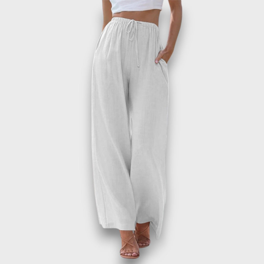 Elvaya – Airy Pants with Drawstring and Wide Leg