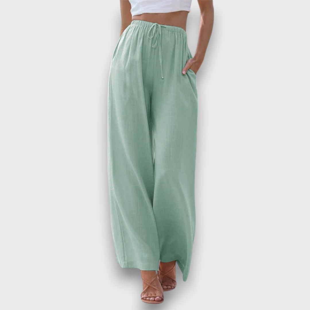 Elvaya – Airy Pants with Drawstring and Wide Leg
