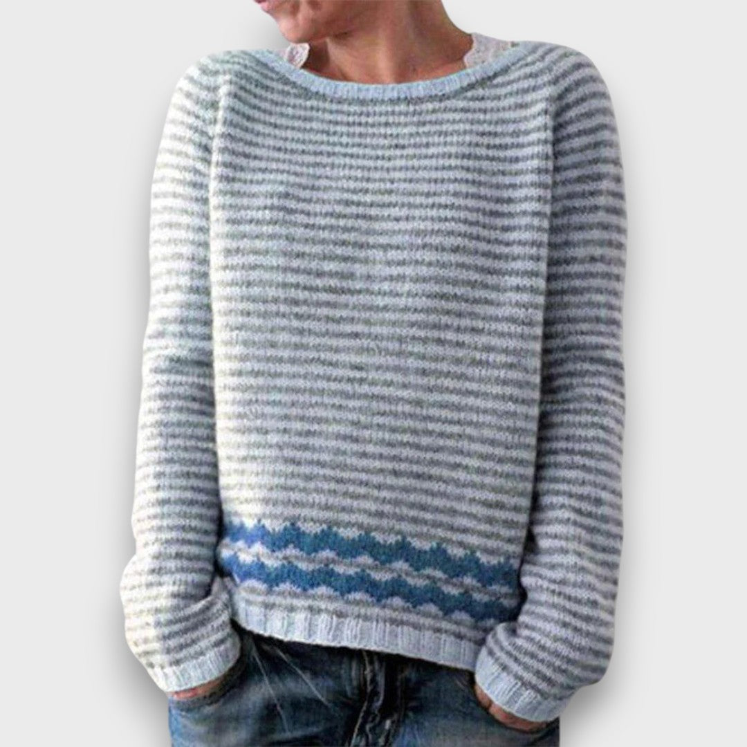 Ellaira – Striped Round-Neck Sweater