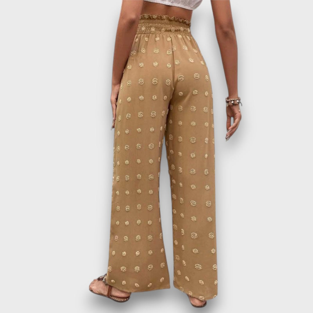 Solani – Wide Vacation Pants with Print Structure