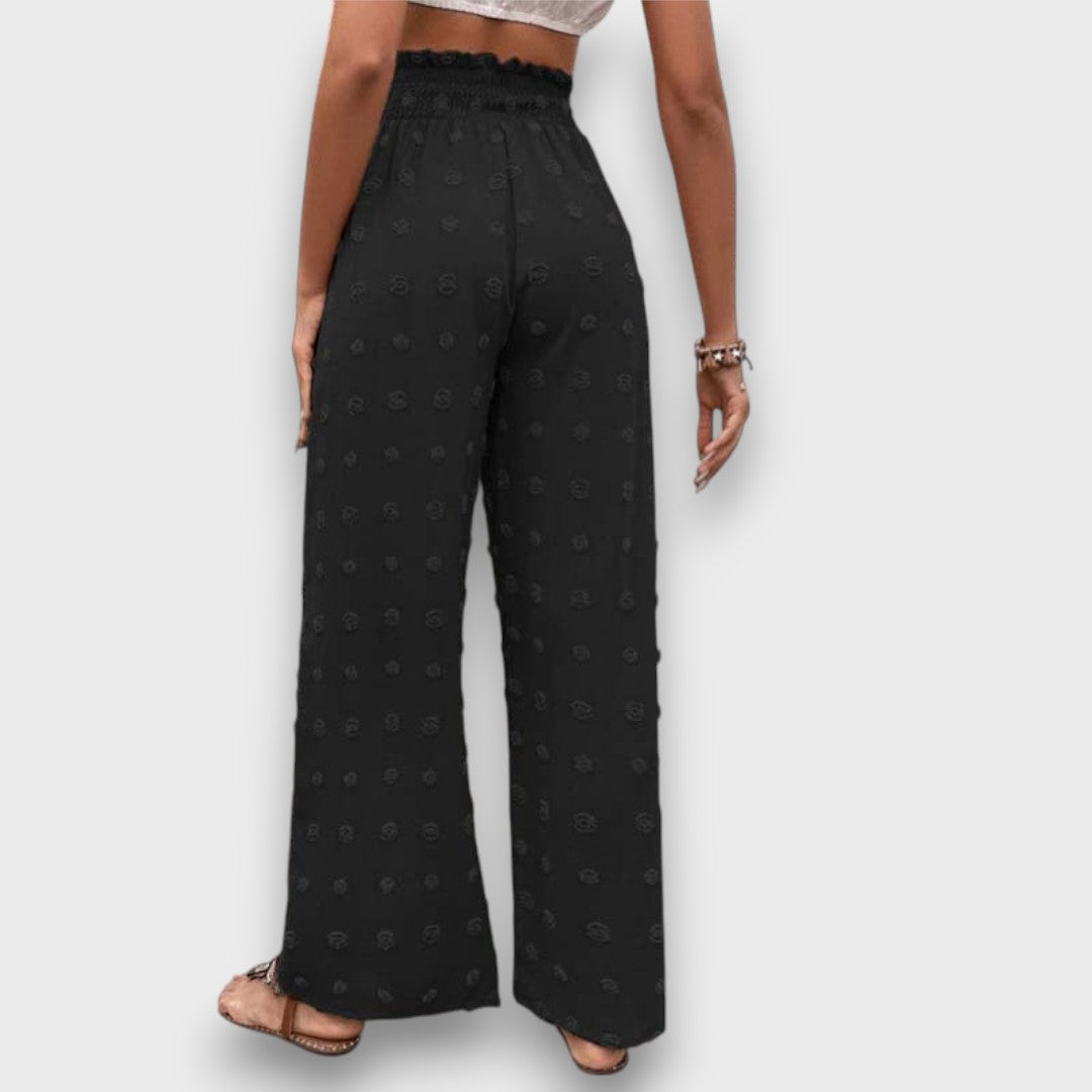 Solani – Wide Vacation Pants with Print Structure