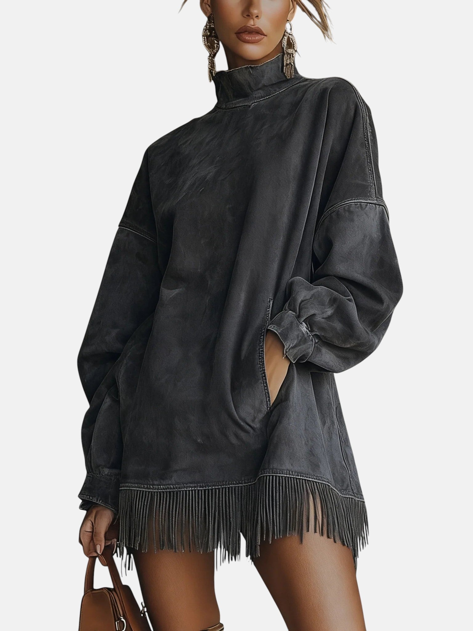 Sheri | Cozy Suede Fringe Dress