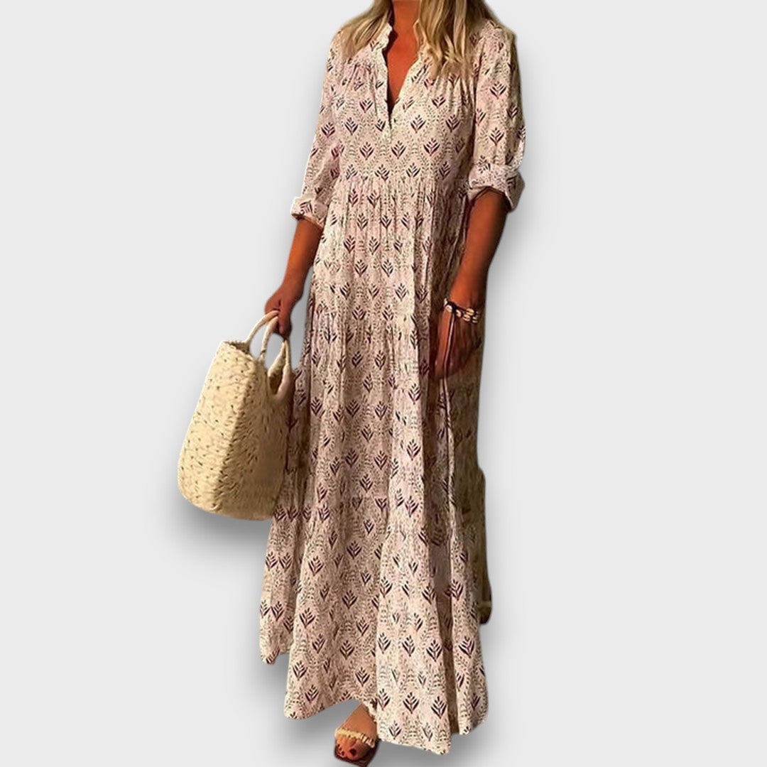Seriva – Flowing Maxi Dress with Fine Ethno Flair