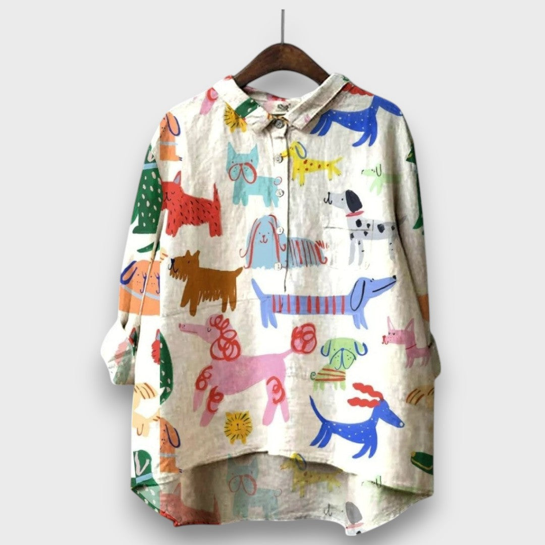 Lunora – Blouse with Playful Animal Print