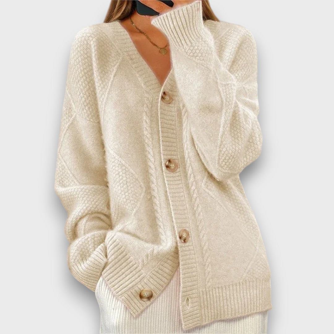 Erelia – Knitted Cardigan with Button Placket