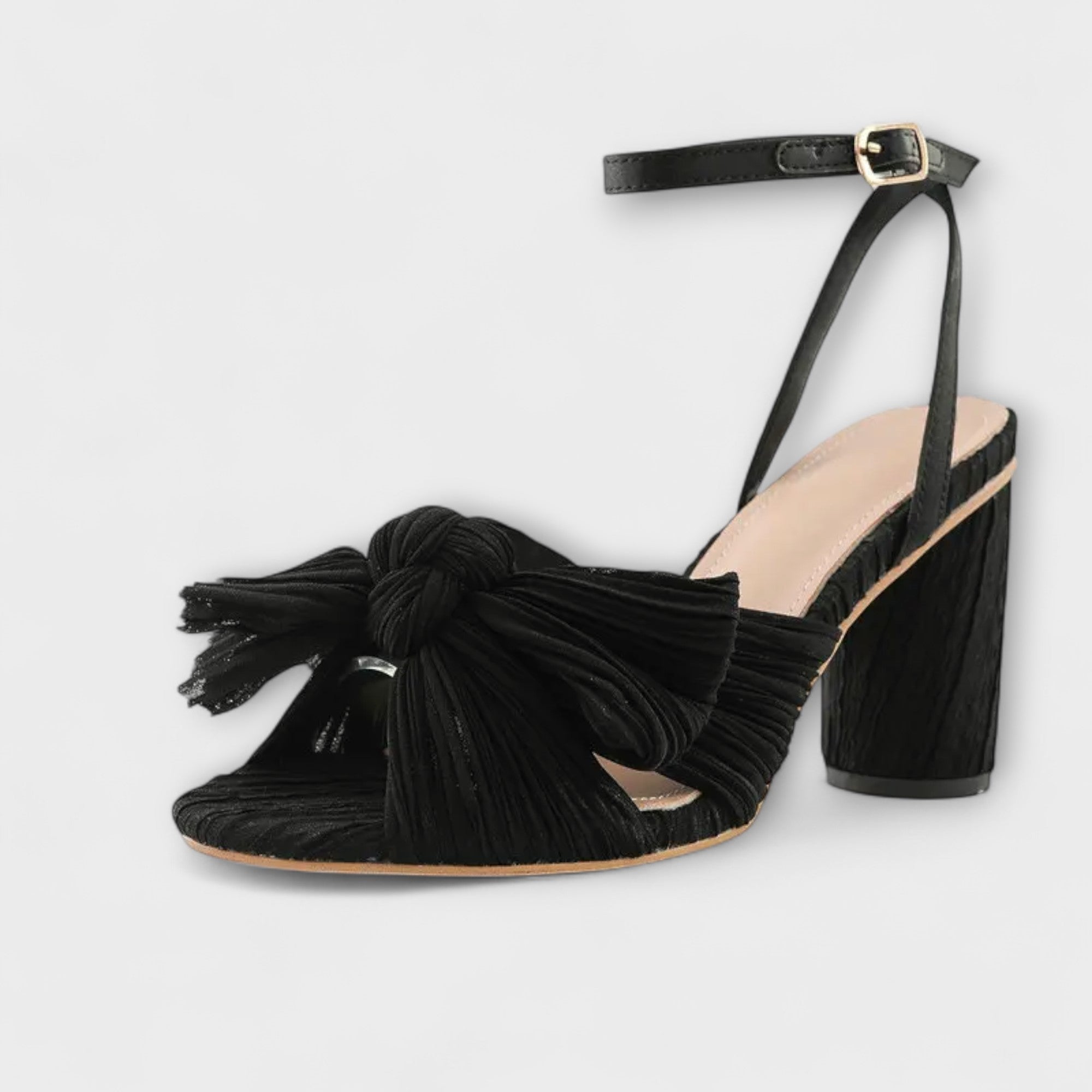 Lunette – Heeled Sandals with Pleated Bow