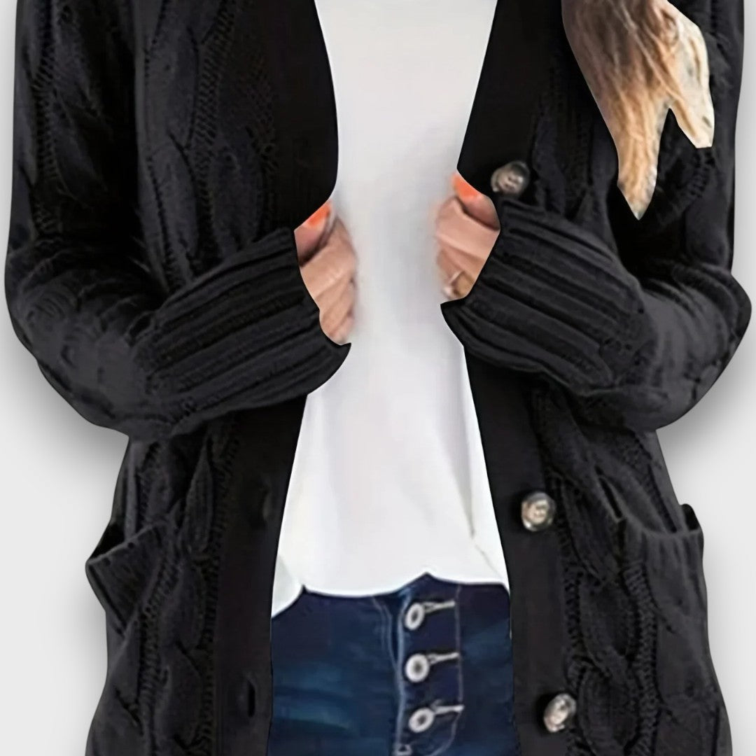 Dionara – Cozy cable knit cardigan