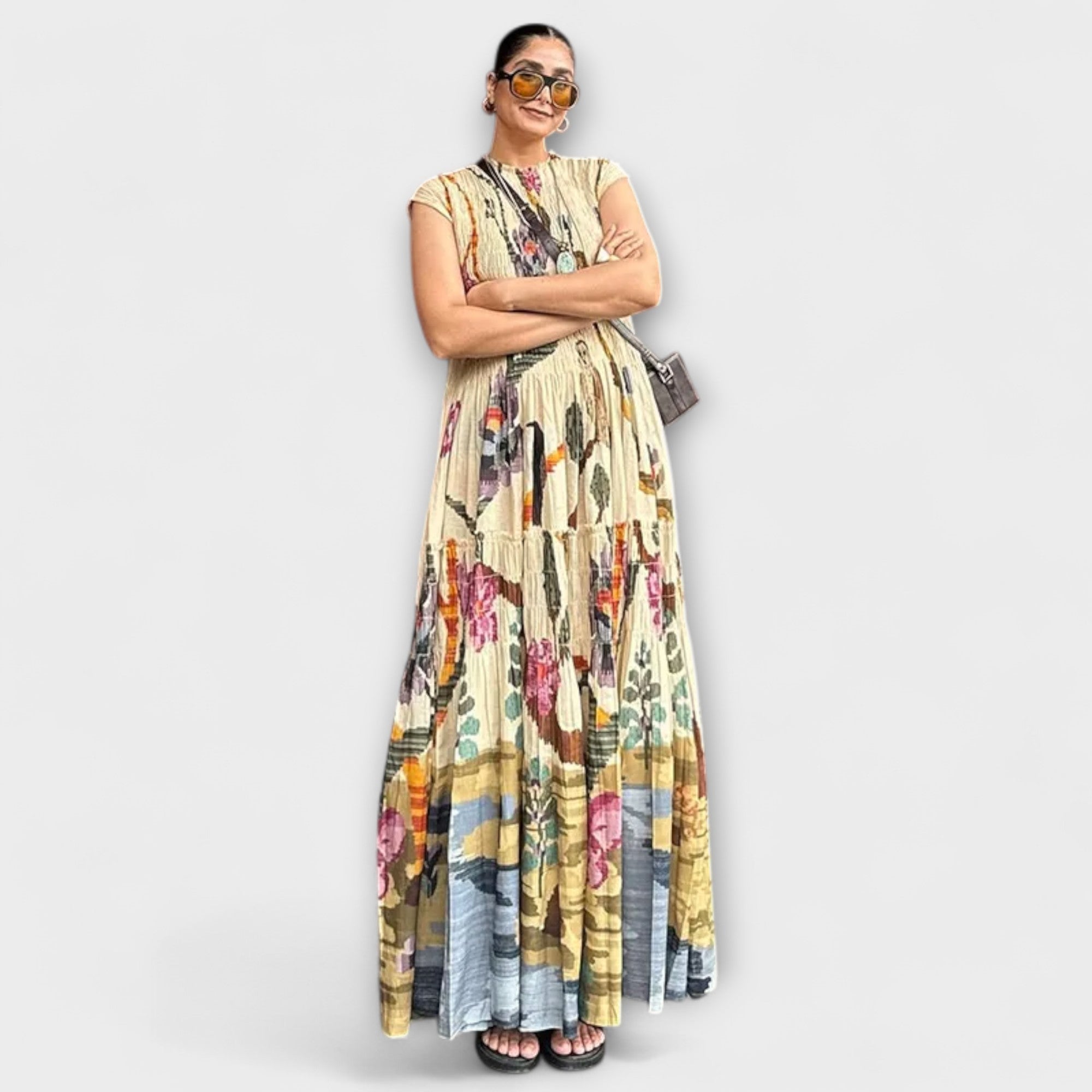 Marienna – Maxi Dress with Artistic Pleats