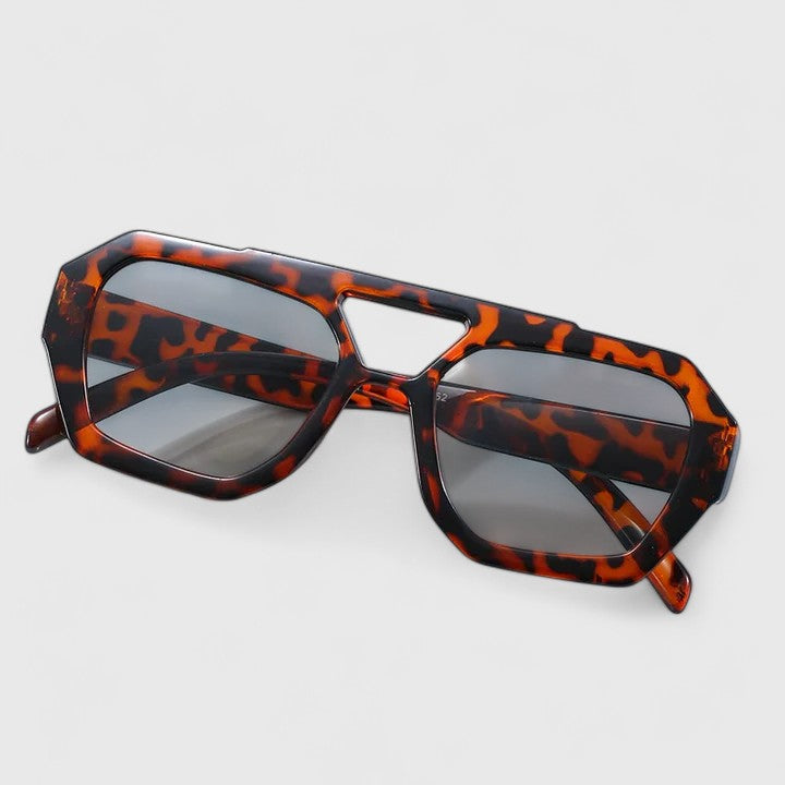 Zhaylinn – Leopard Double-Bridge Sunglasses