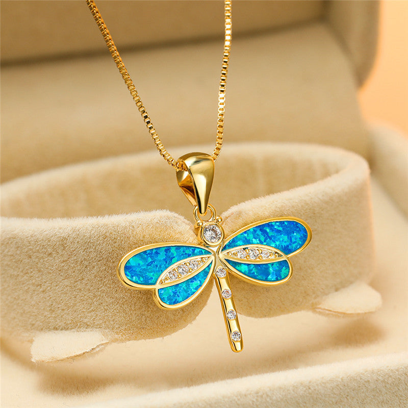 Elunaria – Dragonfly Necklace with Shimmering Accent