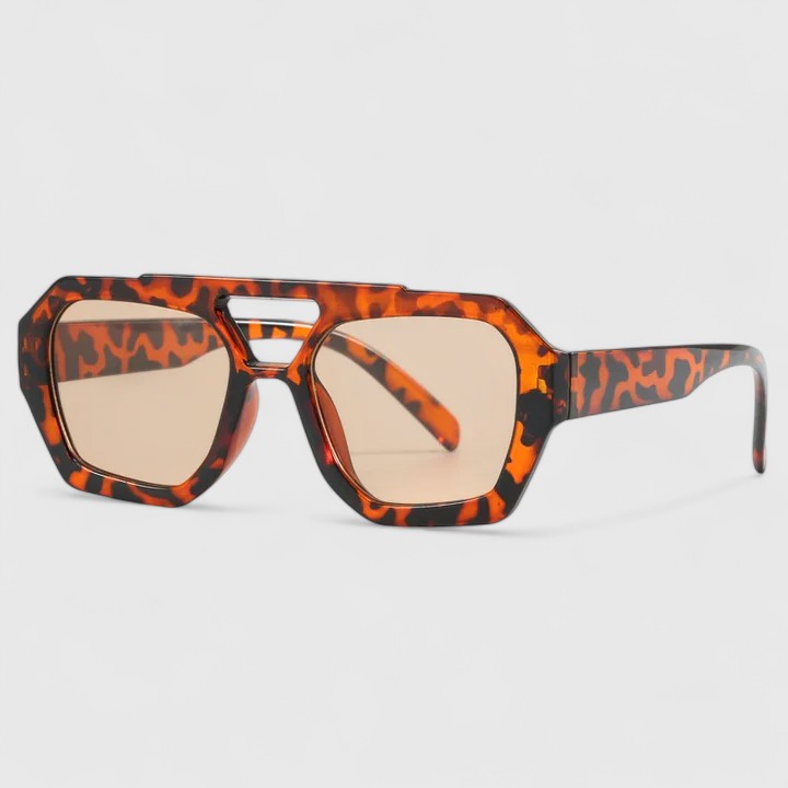 Zhaylinn – Leopard Double-Bridge Sunglasses