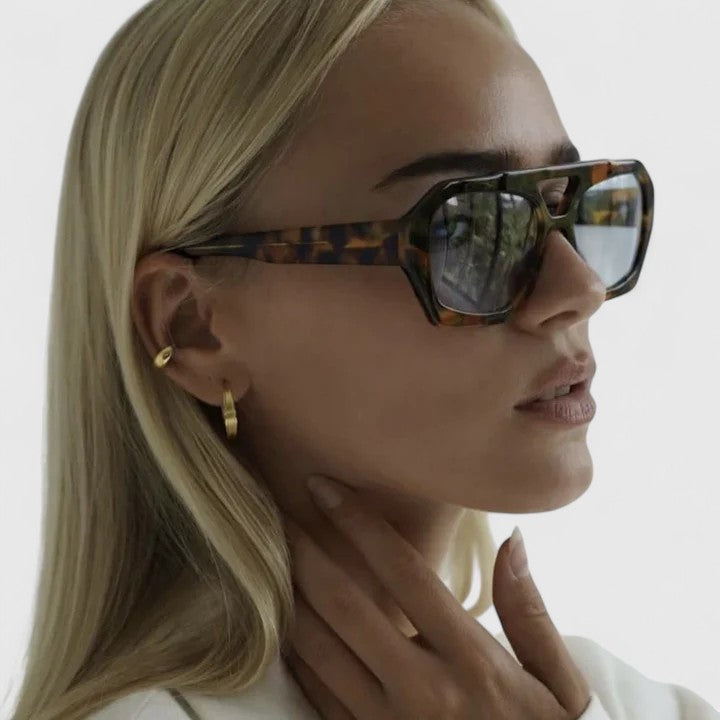 Zhaylinn – Leopard Double-Bridge Sunglasses