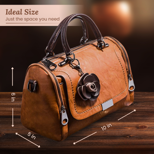 Barbara | Polished Barrel Satchel Handbag