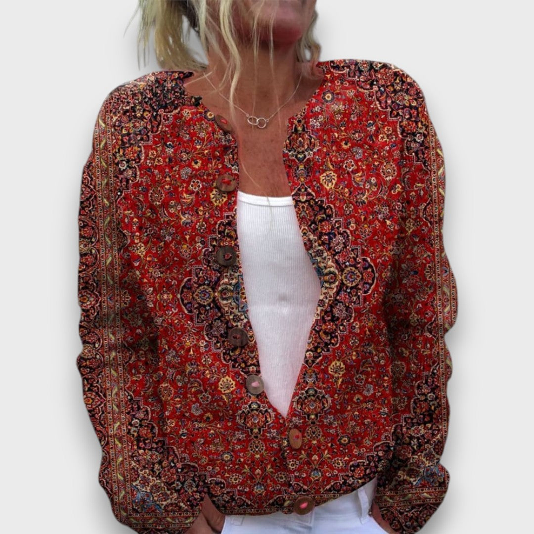 Rosalie – Cardigan with Rose Print