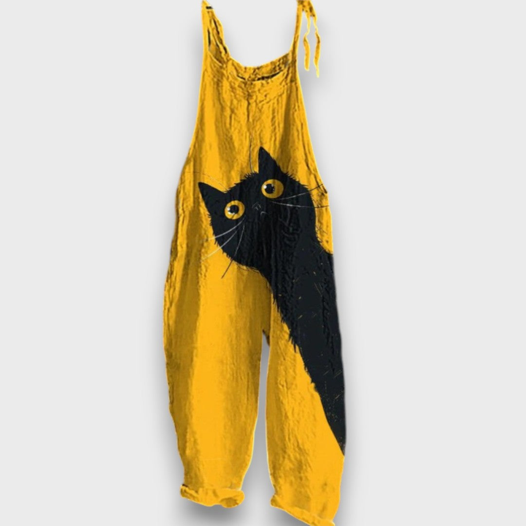 Nerina – Jumpsuit with Cat Motif