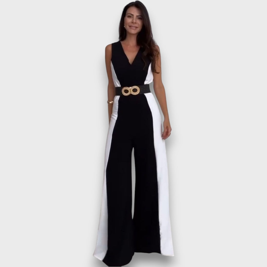 Elenaya – Two-Tone Jumpsuit with Waist Belt