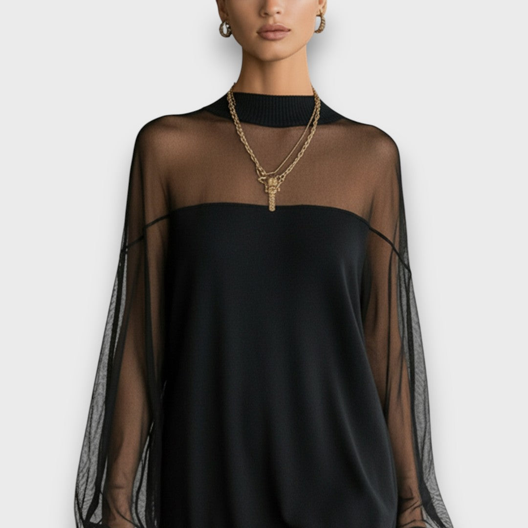 Nyela – Sheer Mesh Evening Mini Dress