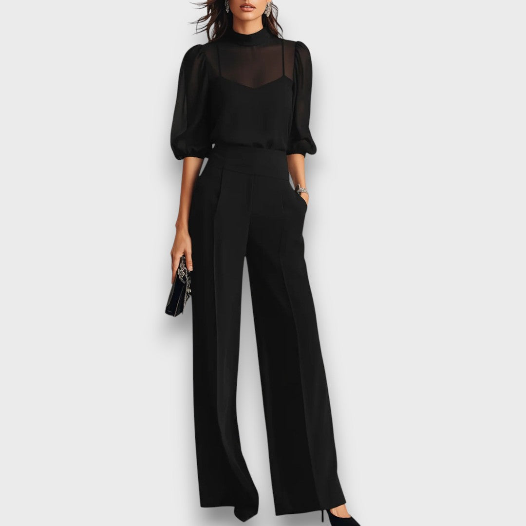 Noctira – Sheer Chiffon Three-Piece Set