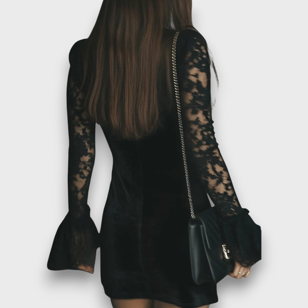 Orinthian – Velvet Mini Lace Dress