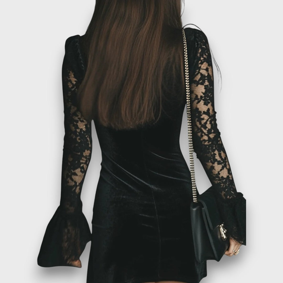 Orinthian – Velvet Mini Lace Dress