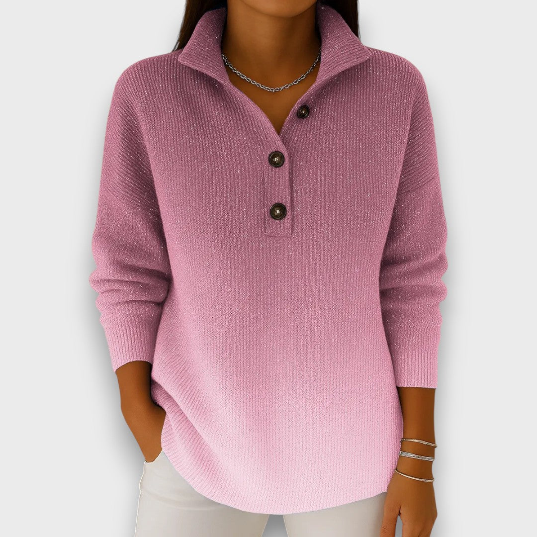 Gavira – Sparkling Gradient Cardigan with Collar