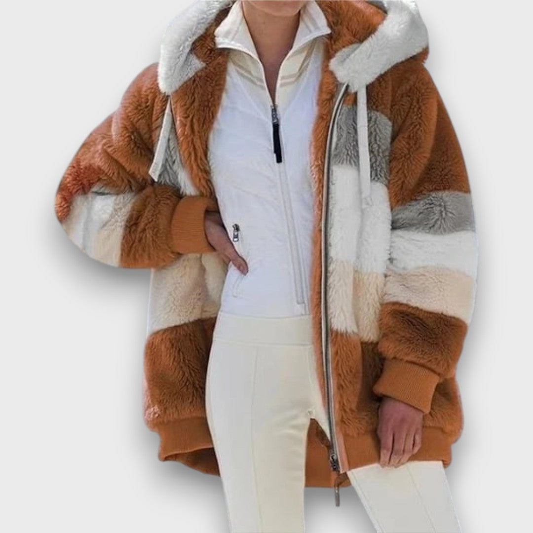 Coralie – Luxe Colorblock Winter Coat